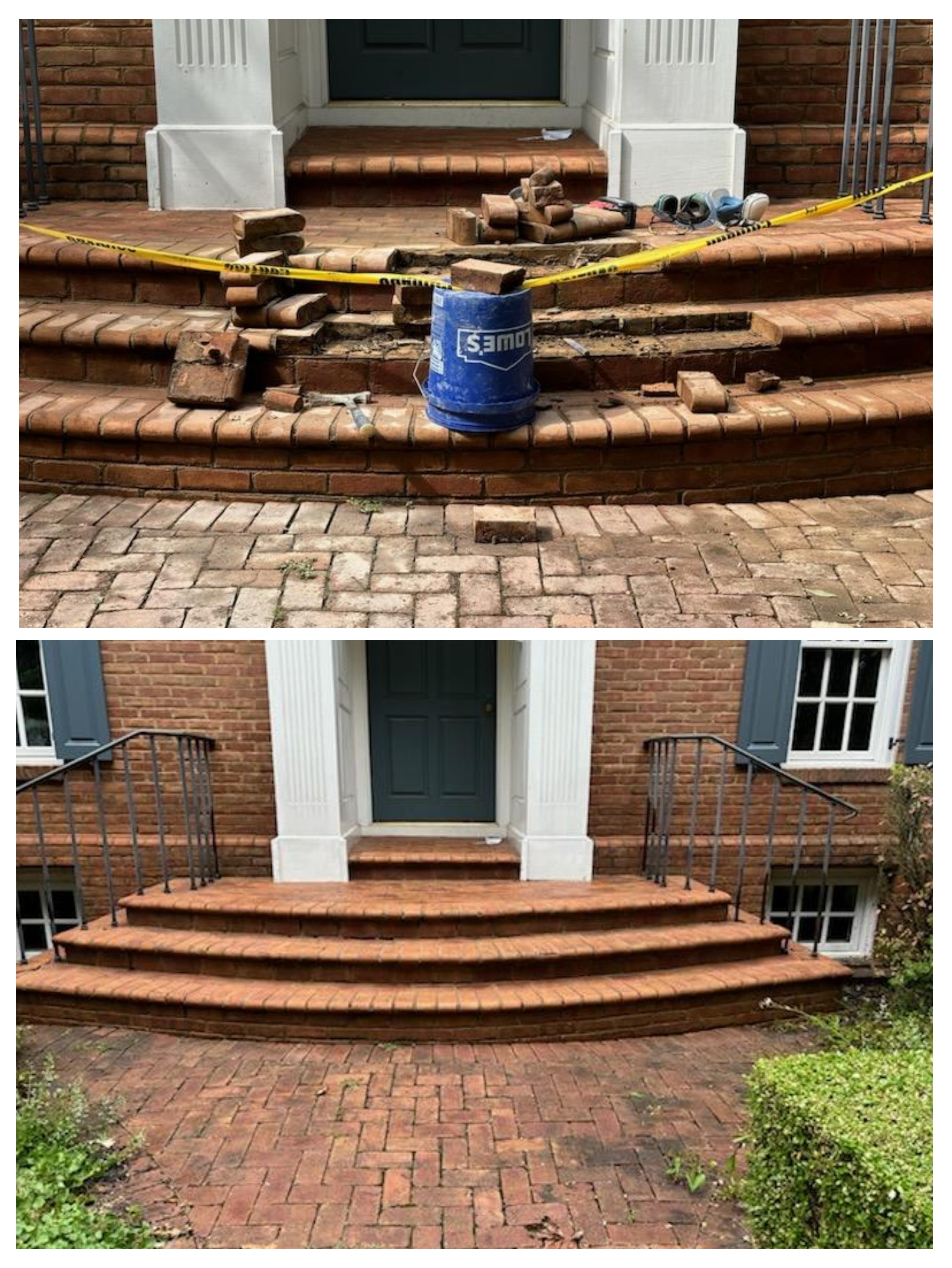 Brick steps repair by Mark Monnette Masonry